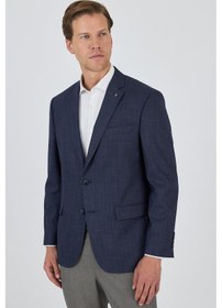 Resim İmza Koyu Lacivert Mono Yaka Bez Ayağı Tam Astar Esnek 4 Drop Comfort Fit Classic Ceket 1002250155 Koyu Lacivert 