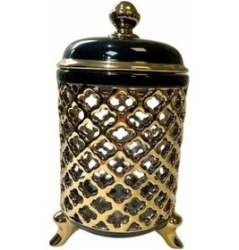 Resim Roy King Azra Kavanoz Orta Boy 20cm Siyah-gold Asf 029 Altın Sarısı - Siyah 