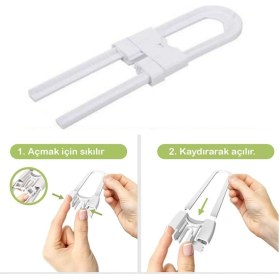 Resim Roichil Bebek Çocuk Çekmece ve Dolap Koruma Raylı Güvenlik Sistemi Emniyet Kilidi 