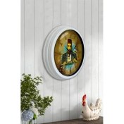 Resim Bahat Tedarik Salon Ofis Duvar Saati Beyaz Alüminyum Metal Çerçeve 40 cm 