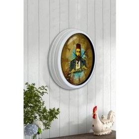Resim Bahat Tedarik Salon Ofis Duvar Saati Beyaz Alüminyum Metal Çerçeve 40 cm 