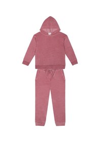 Resim Antebies Pembe Kadife Kapüşonlu Eşofman Takımı 