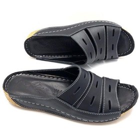 Resim İlgen Hakiki Deri Ortopedik Rahat Hafif Yumuşak Kadın Terlik Siyah 