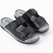 Resim ADIMİST Erkek Deri(SUNİ) Ortopedik Çift Monta Taban Ayarlı Dikişli Şık Ev Dışarı Terliği 