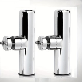 Resim 2 adet Deniz Paslanmaz Çelik Balıkçılık Takımı Aksesuarı Dönebilen Çubuk Tutucu 19-25mm Borular için 