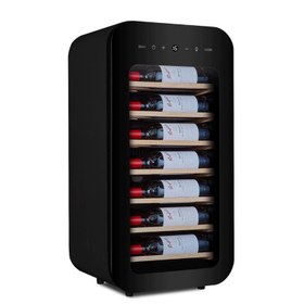 Resim By Kitchen WC-22B1 Kayar Raflı Şarap Dolabı, Siyah 