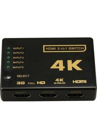 Resim 4K Hdmi Çoklayıcı Çoğaltıcı Switch Splitter 5 Port Kumandalı Ultra 