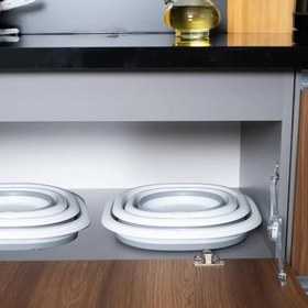 Resim Orret Home Katlanabilir Silikon Badya,Akordiyon Plastik Leğen,Katlanabilir Leğen (36X36) 