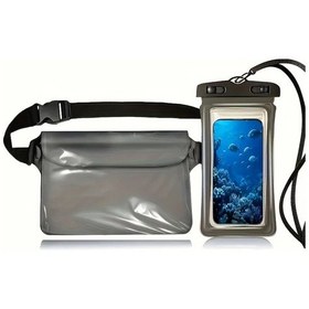 Resim Willowhaven 2 Adet Siyah Su Geçirmez Çanta Ve Telefon Kılıfı: Plaj Yüzme Kayak İçin Dayanıklı Korumalı 