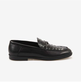 Resim Mocassini Gold Erkek Loafer A9215 Siyah Siyah Piton 