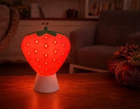 Resim Çilek Abajur - Lamba (Özel Tasarım) - Dekoratif Gece Lambası - Masalsı Çilek Kokulu Rüyalar 