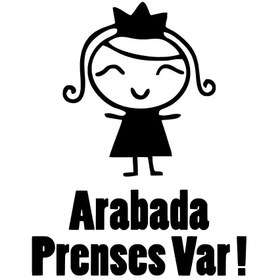 Resim Genel Markalar Arabada Prenses Var Sticker Oto Motor Laptop Duvar Folyo Sticker 10x13 cm 