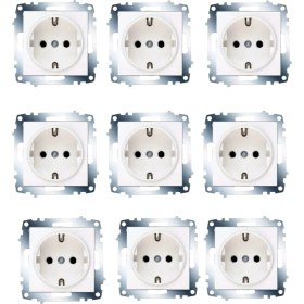 Resim Viko Karre Topraklı Priz Çerçeve Hariç 9 Adet 