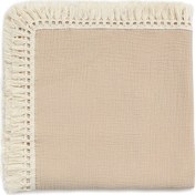 Resim Maiyame Yeni Doğan Bebek Muslin Battaniye, Süsü Detaylı Sarımsak, Yenidoğan Kapama Örtüsü, Kahverengi, 100x120 Cm Haki 