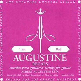 Resim Augustine 650527 Klasik Gitar Tel Seti - Regals Red (Orta Tansiyon - Geleneksel) | Kristal Naylon Tizler, Sıcak ve Geleneksel İspanyol Gitar Tonu | Ölçü: 4/4 Klasik Gitarlar İçin (6'lı Tam Takım Set) 