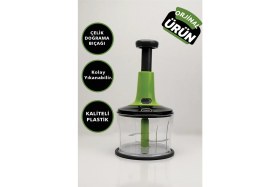 Resim Yakut El Basmalı Doğrayıcı Rondo 3 Bıçaklı Yakut Manuel El Rondosu Yeşil Basmalı Blender 
