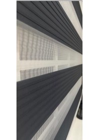 Resim Pileli Antrasit Zebra Stor Kaliteli Güneşlik Perde Stb-131 Gri 