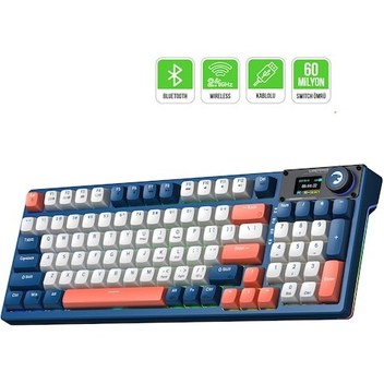 Gamepower Ogre Rainbow 60M Mavi Switch Kablolu RGB Mekanik Oyuncu Klavye