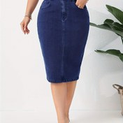 Resim Kadınlar İçin Yüksek Bel Esnek Skinny Kot Etek - Görünmez Stretch Denim, Kemer Gerekmez, Düz Paça Ofis'ten Partiye Kıyafet - DenimColab Kadın Eteği, Sokak Stili, Modern Estetik, Dayanıklı Malzeme, Şık Alt Giyim, Trend Takipçileri 
