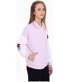 Resim Toontoy Kız Çocuk Nakışlı Kolej Hırka Açık Lila 