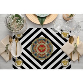 Resim Figüratif Desen Amerikan Servis 4'lü Set Çok Renkli 