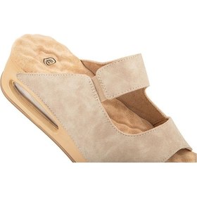 Resim Muya Beso Anatomik Air Max Tabanlı Topuk Dikeni Kadın Terlik Krem 