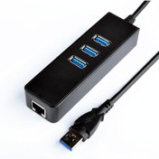 Resim WOZLO 3 Port Usb 3.0 Gigabit Ethernet Lan Rj45 Ağ Adaptörü Hub 