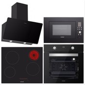 Resim Silverline BO6502B02 - VC5446B01 - 3457 SOHO - MW9018B01 Siyah Ankastre Set Silverline