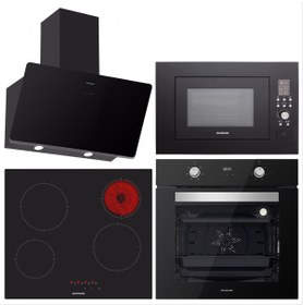Resim Silverline BO6502B02 - VC5446B01 - 3457 SOHO - MW9018B01 Siyah Ankastre Set 