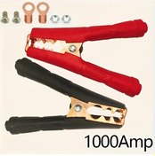 Resim Xuweiwei Set Of Two 1000amp Izoleli Akü Pensleri Siyah Ve Kırmızı Saf Bakır Araç Kampanaları 