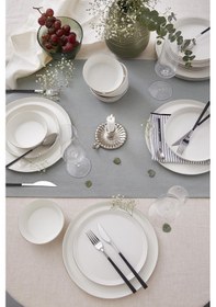 Resim Kütahya Porselen Bone V-form 24 Parça 6 Kişilik Yemek Takımı Plat 513300 