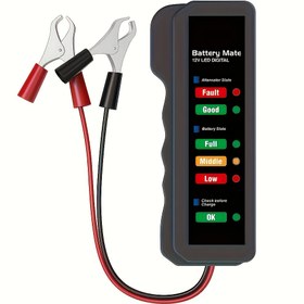 Resim 12V Araba, Kamyon, Motosiklet için Pil Test Cihazı - Dijital Alternatör ve Araba Pil Kontrol Cihazı, 6 LED Işık, ABS Malzeme, Sert Kablolu Güç Modu, for BMW BM310 için, Araba Motosiklet Test Cihazı | Dijital Ekran Tasarımı | Alternatör Test Cihazı Fonksiyonelliği 