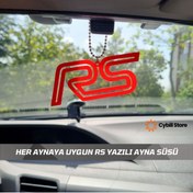 Resim CybillStore RS YAZILI AYNA SÜSÜ HER AYNAYA UYGUN ZİNCİRLİ PLEKSİ Kırmızı 