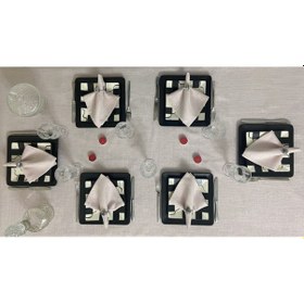 Resim Keten Görünümlü Begonvil Simli Masa Örtüsü Pudra Pembe 