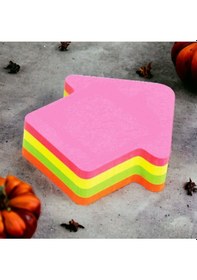 Resim 7.5x7.5 Cm Ok Şekilli Not Kağıdı Yapışkanlı Post-it 4 Renk 50 Şer Adet Toplam 200 Sayfa 