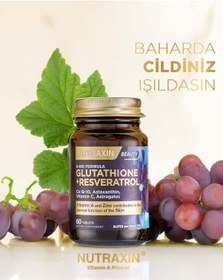 Resim Nutraxin A-Oxi Formula Glutathione Resveratrol 60 Tablet Astaksantin Q-10 Çinko Bakır Selenyum 