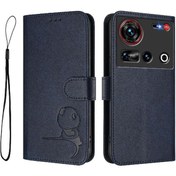 Resim Zte Nubia Z70 Ultra İçin Telefon Kılıfı Rfıd Engelleme Pu Deri Kartlık Yuvaları Tutucu Kickstand Flip Folio Mıknatıslı 