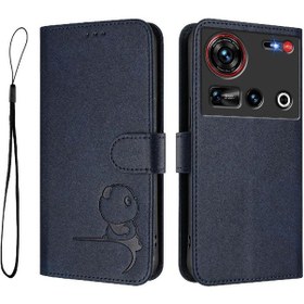Resim Zte Nubia Z70 Ultra İçin Telefon Kılıfı Rfıd Engelleme Pu Deri Kartlık Yuvaları Tutucu Kickstand Flip Folio Mıknatıslı 
