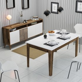 Resim Variant Mobilya Variant Milan Yemek Odası Takımı - Ceviz / Beyaz 
