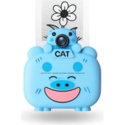 Resim Büro Ev Ofis Hediyesi Için Ekranlı Mono Yazıcılı Mini Mavi Fotoğraf Makinesi 