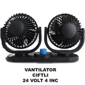 Resim beyaztuning Araç Içi Fan Oto Vantilatör 24 Volt Çift Başlı 4inç 