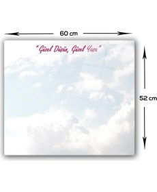 Resim Decorita Güzel Düşün Güzel Yaşa Temalı | Cam Ocak Arkası Koruyucu | 52cm x 60cm 