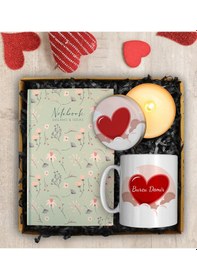 Resim Sevgililer Gününe Kupa & Defter & Mum Seti 