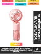 Resim Carlburn Sessiz 3 Kademeli Hafif Kablosuz Su Püskürtmeli Taşınabilir Usb Şarjlı Masa El Fanı Vantilatör 