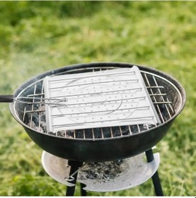 Resim Kamp Ocağı Katlanır Kulplu Ateş Üstü Kızartma Su Rafı Paslanmaz 