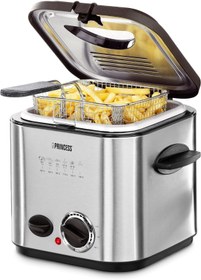 Resim PRİNCESS Mini Fritöz ve Fondü Makinesi 2'si 1 Arada 800 Watt 1,2 Litre Paslanmaz Çelik 