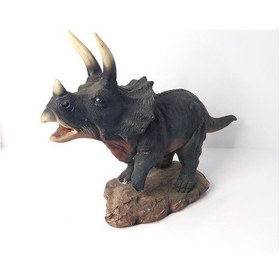 Resim Triceratops Dinazor Hayvan Biblo Heykel Ev Ofis Dekorasyon 3D Görünümlü 