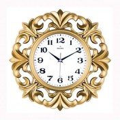 Resim Universal DUVAR SAATİ ALTIN SARISI ÇERÇEVE ÇAP:39.5CMX 19.5CM AKRİLİK BOYALI ABS KASA MİNERAL CAM SESSİZ AKAR 