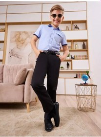 Resim Anmin Okula Giden Erkek Çocuk Klasik Pantolon 244356450 Siyah 