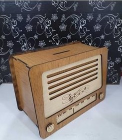 Resim Ahşap Radyo Görünümlü Kumbara 